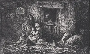 Dutch Door Prints: Gate to the Farm, ca. 1850. Creator: Charles Emile Jacque
