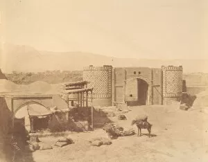 [Gate of Government, Teheran, Iran], 1840s-60s. Creator: Luigi Pesce