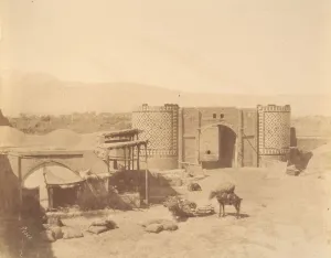 Tehran Prints: [Gate of Government, Teheran, Iran], 1840s-60s. Creator: Luigi Pesce