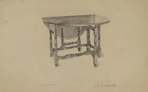 Gate Leg Table Prints: Gate-leg Table, c. 1936. Creator: Rex Dolmith