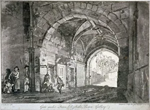 Paul Sandby Prints: Gate under Queen Elizabeths Picture Gallery, Windsor Castle, Berkshire, 1812. Artist