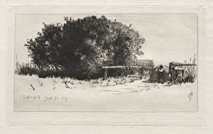 Otto H Bacher American Prints: The Gate, Schleissheim, 1879. Creator: Otto H. Bacher (American, 1856-1909)