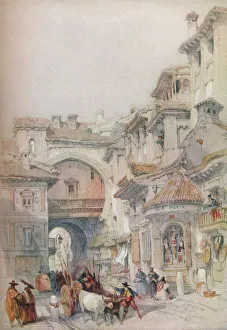 Images Dated 7th June 2019: Gate of the Vivarrambla, Granada, 1830s, (1930). Creator: David Roberts
