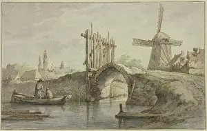 Fisherman Prints: Gated pointed-arch canal bridge