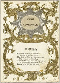 Valentines Card Prints: From Gatehead (valentine), 1860/69. Creator: Unknown