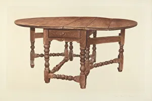 Assassin Gallery: Gateleg Table, 1939. Creator: Amos C. Brinton