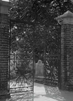 Iron Gate Prints: Gates on Broad Street to the graveyard at St