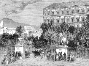 Erupting Prints: Gates of the King's Palace, Naples, 1860. Creator: W Thomas