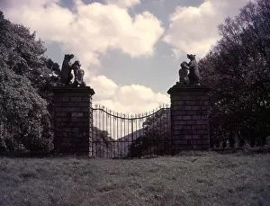 Mansion Prints: Gates of Traquair House, Scotland, c1955. Creator: Arthur Charles Kirby Ware