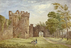 Welsh Collection: Gateway, Beaumans Castle, 1845. Creator: Elizabeth Murray