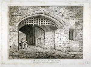 Portcullis Prints: Gateway to the Bloody Tower, Tower of London, 1821