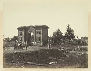 Graveyard Collection: Gateway of Cemetery, Gettysburg, July 1863. Creator: Alexander Gardner
