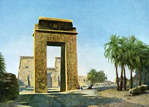 Hieroglyphic Prints: Gateway in front of the Temple of Khonsu, Karnak, Egypt, 20th Century