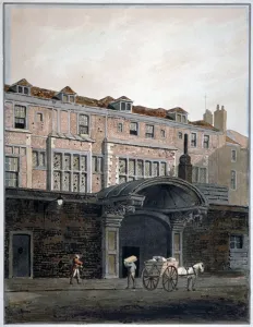 George Shepherd Prints: Gateway of Winchester Place, London, 1820. Artist: George Shepherd