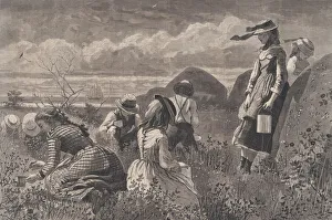 Images Dated 10th November 2020: Gathering Berries (Harpers Weekly, Vol. XVIII), July 11, 1874. Creator: W. H. Lagarde