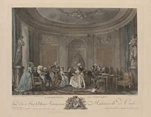 A Gathering at a Concert. Artist: Lafrensen, Niclas (1737-1807) A Gathering at a Concert. Artist: Lafrensen, Niclas (1737-1807)