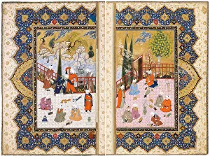 A Gathering of Learned Men on a Terrace. Artist: Iranian master