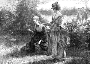 Grass Prints: Gathering May dew, 1874. Creator: Unknown