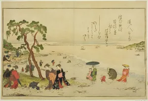 Double Page Prints: Gathering Shells at Low Tide, from the illustrated book Gifts from the Ebb Tide (Shiohi)