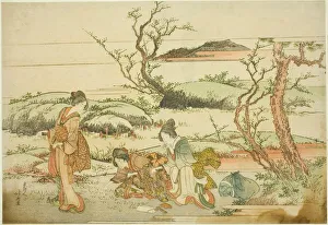 Gathering spring greens, from the album Fuji in Spring (Haru no Fuji), Japan