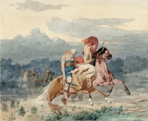 Gauls chased by Roman soldiers, c 1870. Creator: Luminais, Évariste Vital (1822-1896)