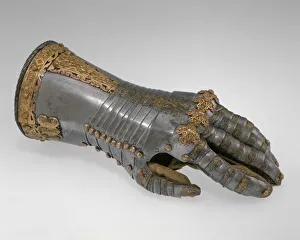 Leather Prints: Gauntlet for the Left Hand, German, Augsburg, ca. 1557. Creator: Jorg Sigman