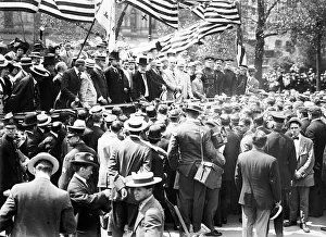 Athletes Prints: Gaynor addressing Olympic Athletes, 1912. Creator: Bain News Service