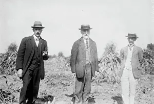 Corn Prints: Gaynor with others in cornfield, St. James, L.I. 1910. Creator: Bain News Service
