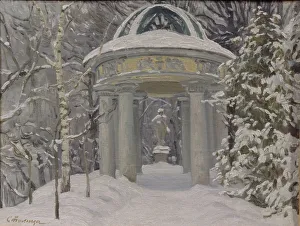 Gazebo Prints: Gazebo at the Naydenov Estate, 1923. Artist: Stolitsa, Evgeni Ivanovich (1870-1929)
