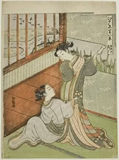 Geese Descending at Yoshiwara (Yoshiwara no rakugan), from the series 'Eight... c