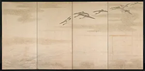 Geese, Reeds and Water, 1800s. Creator: Yamamoto Baiitsu (Japanese, 1783-1856)