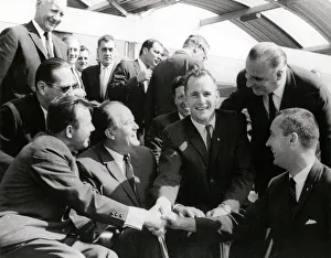 Astronaut Prints: Gemini 4 Astronauts meet Yuri Gagarin, Paris, France, 1965. Creator: NASA