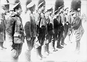 Honour Prints: Gen. Cousin decorating Russians, 1915. Creator: Bain News Service