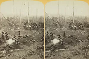Battle Of Pittsburg Landing Gallery: Gen. Grant giving order to Gen. McPherson, 1887. Creator: Henry Hamilton Bennett