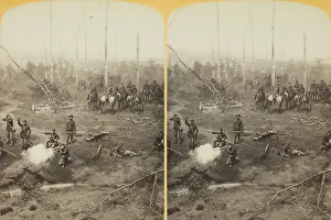 Shooting Prints: Gen. Grant giving order to Gen. McPherson, 1887. Creator: Henry Hamilton Bennett