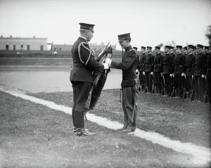 Honour Prints: Gen. Leonard Wood & boy cadets, between c1910 and c1915. Creator: Bain News Service