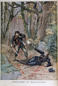 Images Dated 4th May 2007: Gendarme and Poacher, Beziers, France, 1895. Artist: Henri Meyer