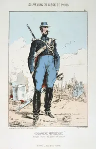 Gendarme Prints: Gendarmerie Republicaine, Siege of Paris, Franco-Prussian War, 1870-1871
