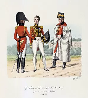 Images Dated 6th December 2005: Gendarmes de la Garde du Roi, Petite Tenue and Tenue de Societe, 1814-15 Artist: Eugene Titeux