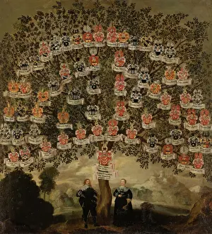 Muller Prints: Genealogical Tree of Maria Justina and Johann Maximilian zum Jungen