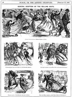 Images Dated 31st January 2006: General Adoption of the Rolling Skate, 1866. Artist: George Du Maurier