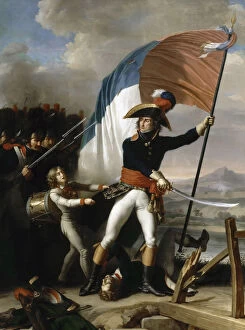 General Augereau at the Pont d'Arcole on November 15, 1796. Artist: Thevenin, Charles (1764-1838)