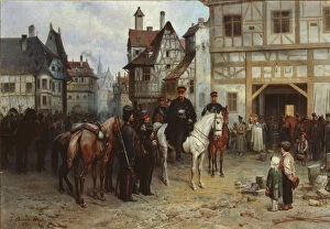 Coalition Forces Gallery: General Blucher with the Cossacks in Bautzen, 1885. Artist: Willewalde