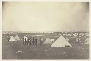 Encampment Gallery: General Bosquets Quarters looking toward Mackenzie Farm, 1855. Creator: Roger Fenton