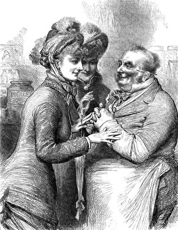 Bonnets Prints: The General Election: canvassing, 1880. Creator: Unknown