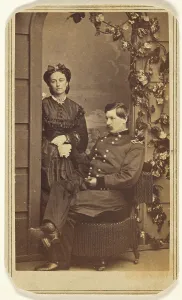 Us Army Prints: General George Brinton McClellan and his wife, 1862. Creator: Charles De Forest Fredricks