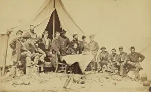 Tents Prints: General Gillmore & Staff, 1863. Creator: Haas & Peale