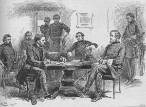 General Lee Prints: General Grant Reading The Terms of Surrender