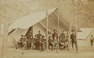 Us Army Prints: General Grant and Staff, between 1860 and 1865. Creator: Mathew Brady