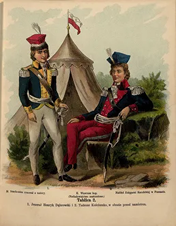 Stachowicz Prints: General Jan Henryk Dabrowski and Tadeusz Kosciuszko, Early 19th century